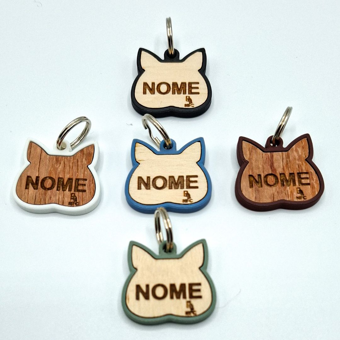 Medaglietta Baffo ALBI - Blu Avio