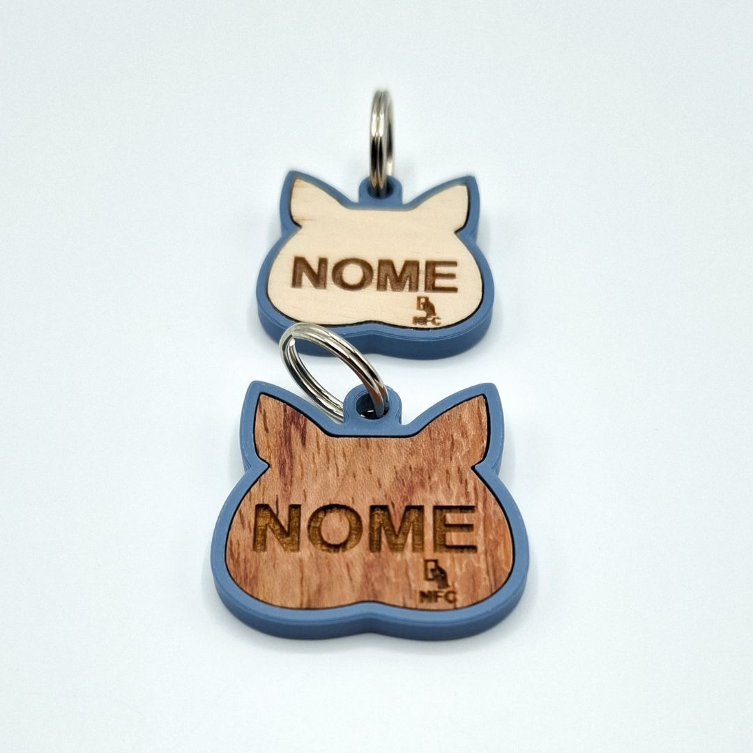 Medaglietta Baffo ALBI - Blu Avio