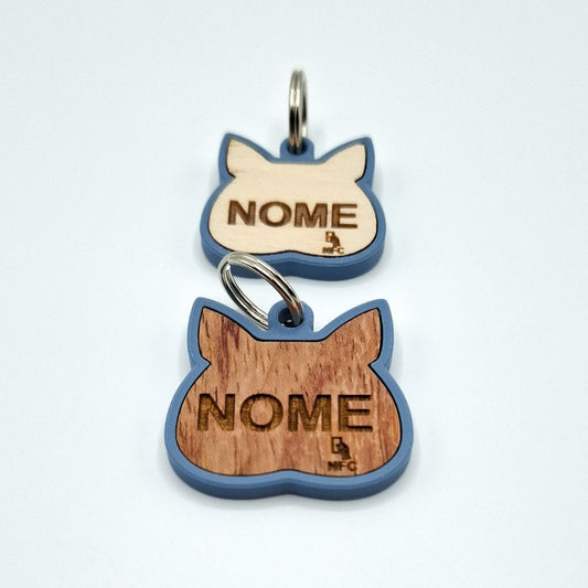 Medaglietta Baffo ALBI - Blu Avio