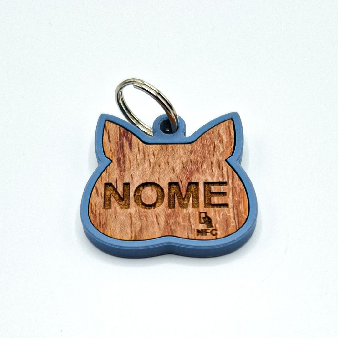 Medaglietta Baffo ALBI - Blu Avio