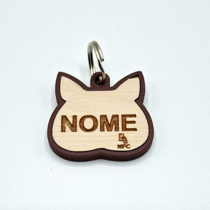 Medaglietta NFC Gatto con Profilo Digitale – Baffo MATI – Bordeaux – Personalizzata