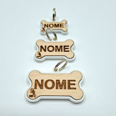 Medaglietta NFC Cane – Osso ALI –  Bianco