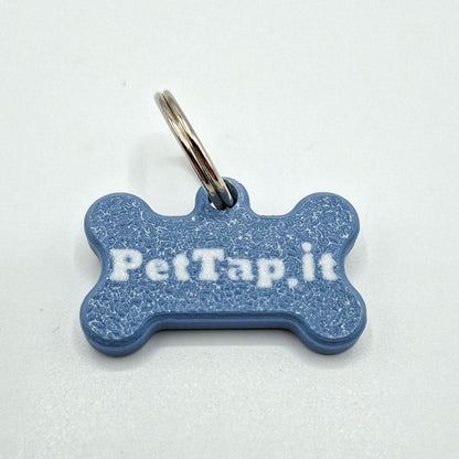 Medaglietta NFC Cane con Profilo Digitale – Osso ALI – Blu Avio – Personalizzata